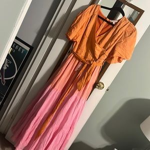 Ivy city sunset ombré wrap dress